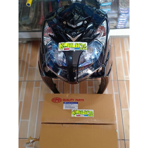 tameng mio soul MX Thailand lampu smoke blue Kedok body depan mio Soul MX mata 2 smoke blue HMA NCA
