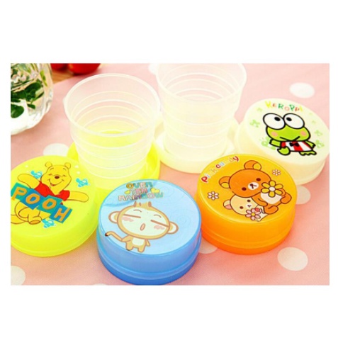 [ BISA COD ] GELAS LIPAT ANAK MINI PLASTIK LUCU PORTBALE TRAVEL TELESCOPIC CUP PLASTIC [MAMA HOUSE]