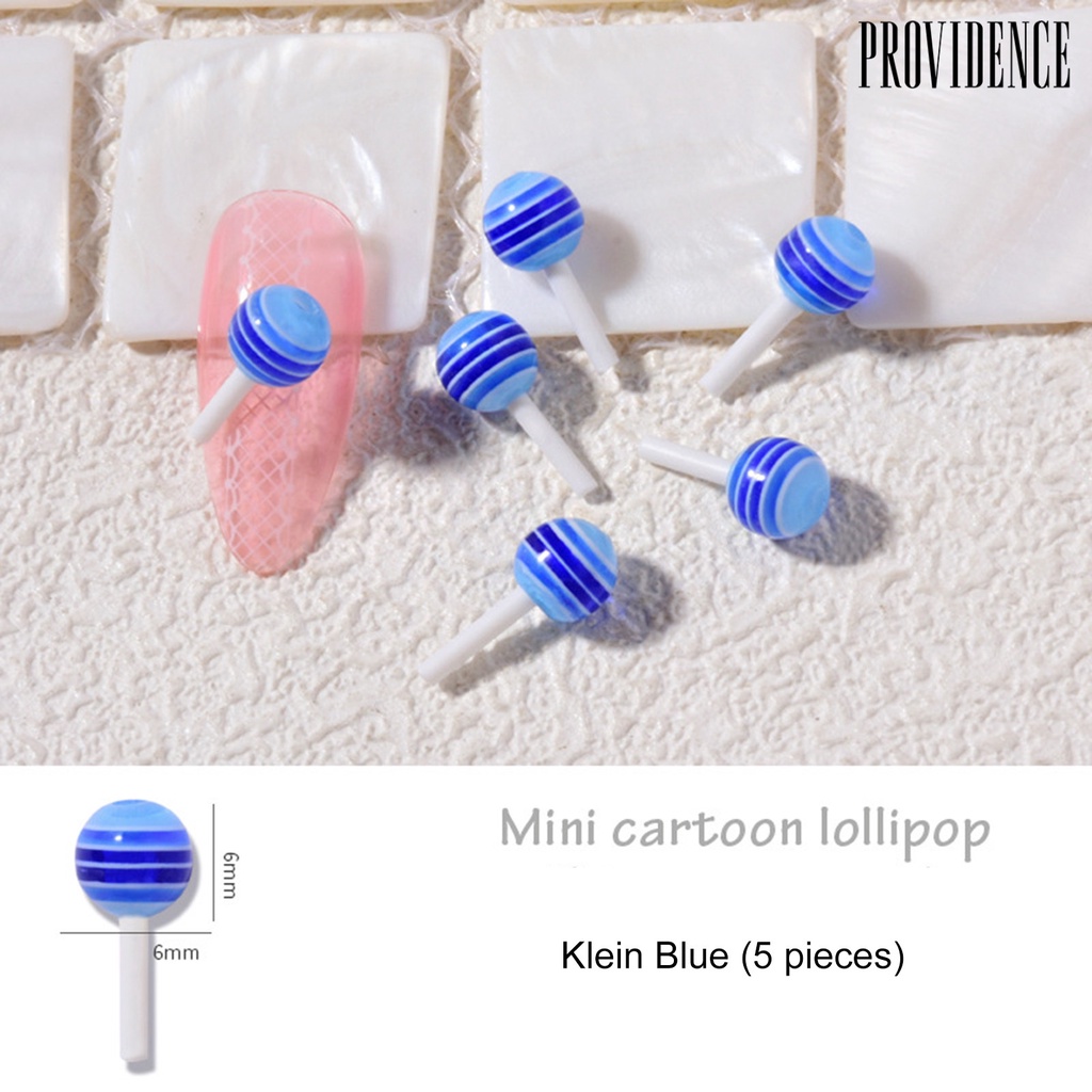 Providence 5Pcs/Set Lollipop Style Nail Ornament Cartoon Resin Cute Clay 3D Accessories Charm Candy Decoration for Manicure