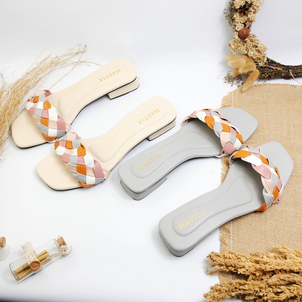 SANDAL WANITA HAK 2 Cm  KEPANG COLORFUL - RIANA