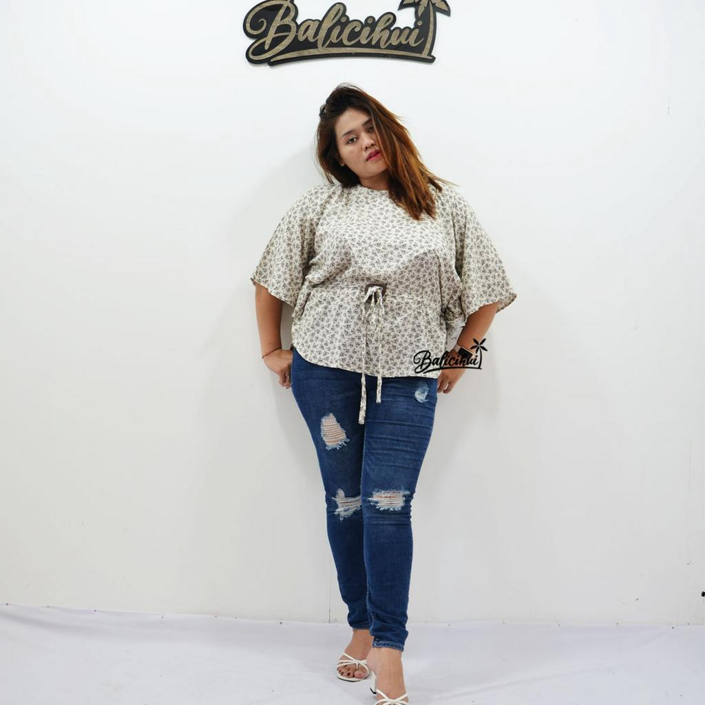 Balicihui Top Kupu Top Cantik Baju Kasual Baju Kerja Atasan Kerja Atasan lengan kupu-kupu