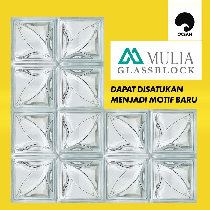 GLASS BLOCK DINDING MULIA / GLASS BLOK KACA RUMAH | AYANA - 1 dus (6buah)