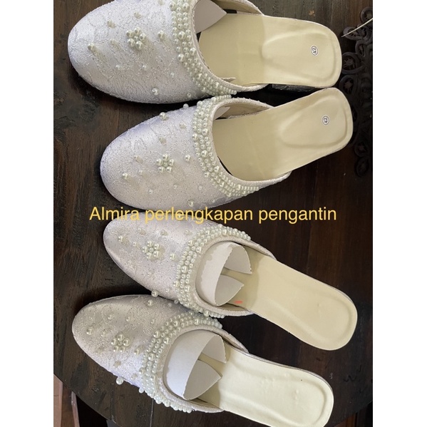 sandal pengantin (selop pengantin) parel