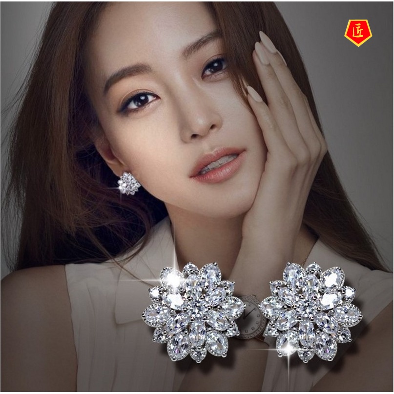 [Ready Stock]S925 Silver Sun Flower Stud Earrings