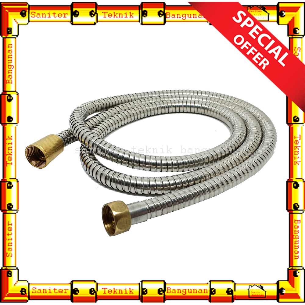 Selang Flexible Shower Air Panas Stainless 1.8 Meter Camel