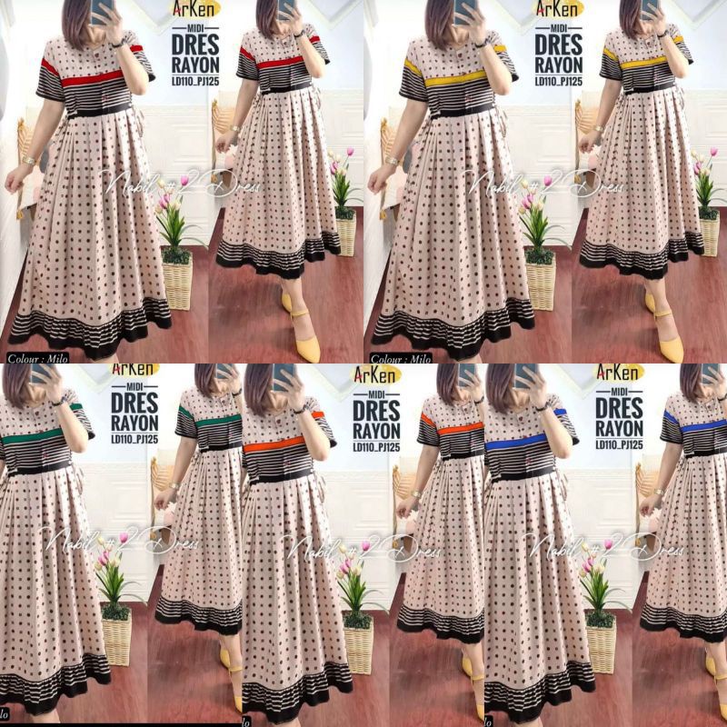 MIDI DRESS CHIBI RAYON MOTIF TERBARU KEKENIAN 2022