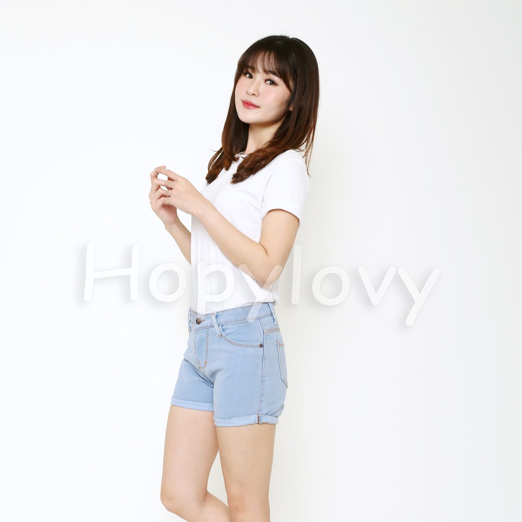 HOPYLOVY - Celana Pendek Jeans Wanita Hotpants Spring / Highwaist Hotpants Jeans Lipat Korea