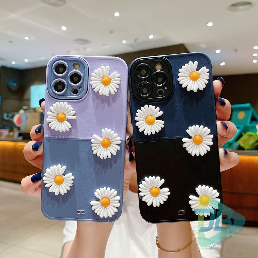 CASE FYP 2IN1 BUNGA DAISY 3D FOR ALL TYPE HANDPHONE OPPO VIVO SAMSUNG REALME XIAOMI INFINIX IPHONE JB5900