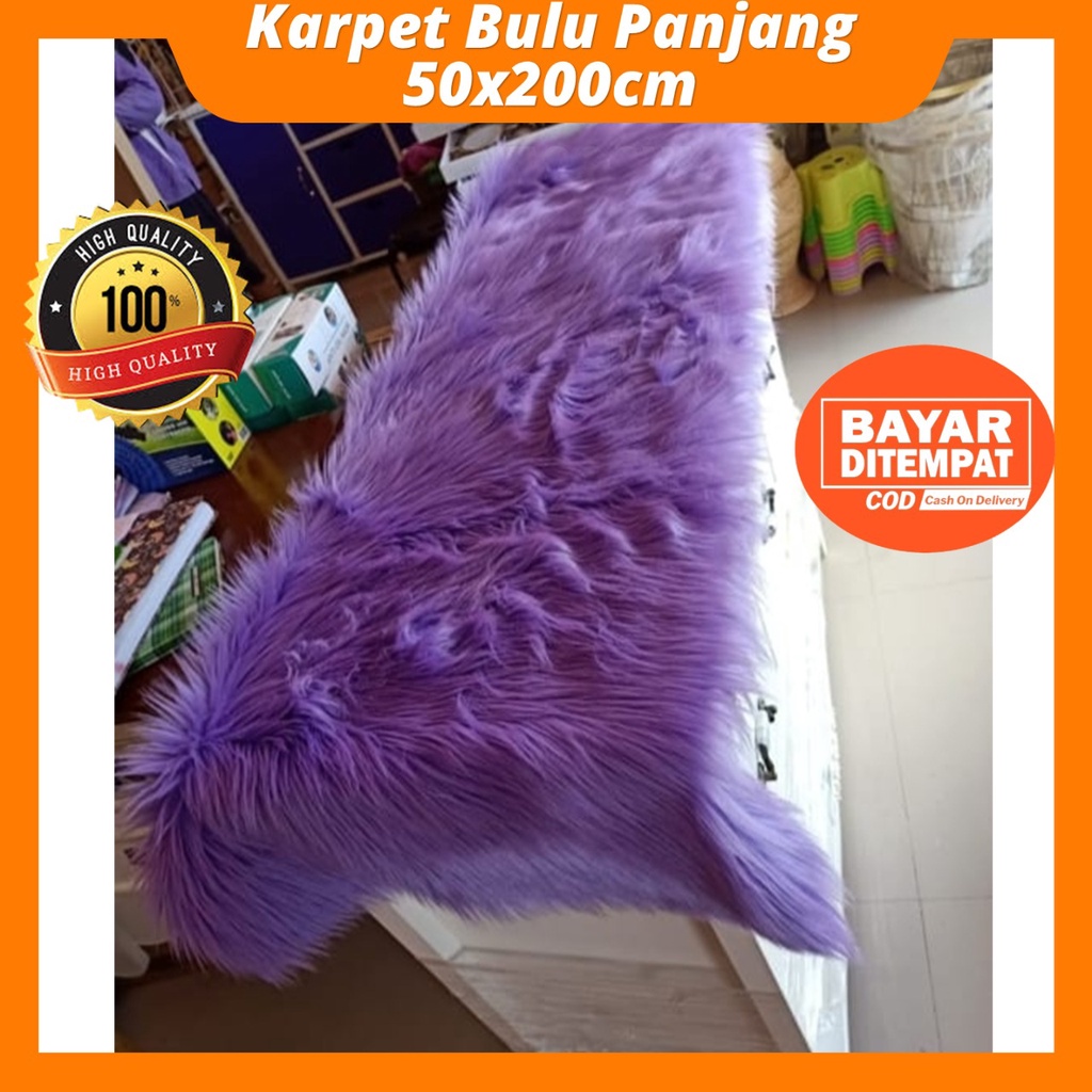Karpet Bulu Kamar Tidur Murah Ukuran 50x200cm Panjang Kualitas Premium Halus Lembut Kamar Aesthetic
