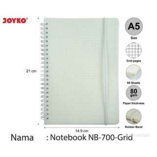 Joyko Notebook A5 Spiral transparan NB-700 ruled dotted grid plain