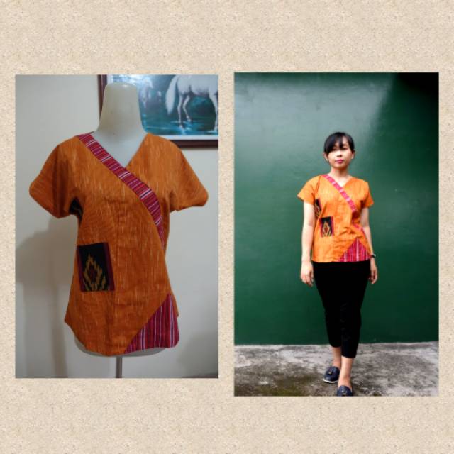 Baju lurik/ bajutenun/ baju etnik /atasan lurik / lurik top / pakaian wanita