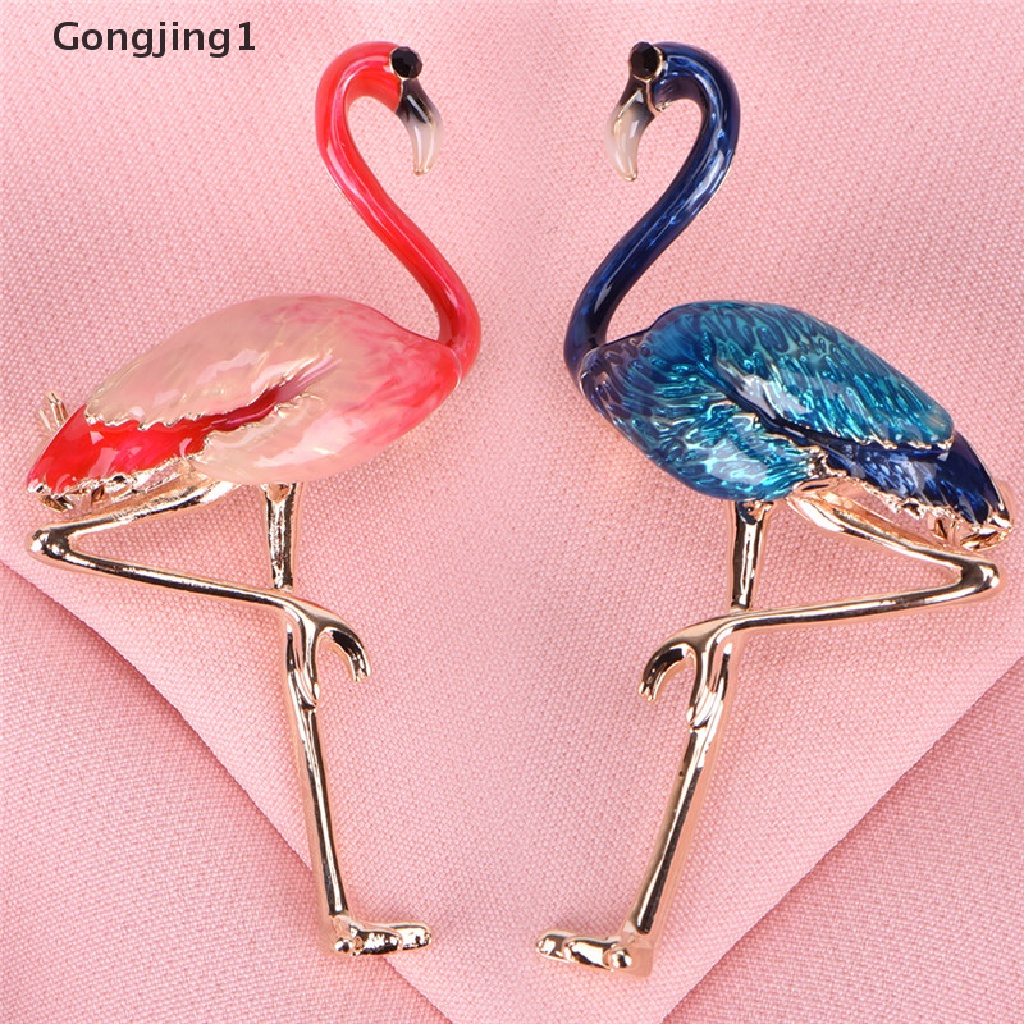 Gongjing1 Bros Pin Enamel Desain Flamingo Aksesoris Wanita