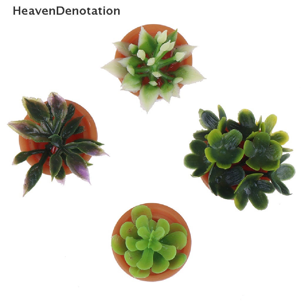 [HeavenDenotation] 4pcs Dollhouse Miniature 1:12 Pot DIY Kitchen Decora Potted plant