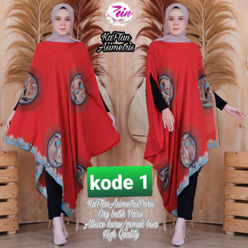 Harga Pabrik Kalesha Tunik Batik Paris Ori Solo Kaftan Asimetris Bahan Paris LRGaDKIGar3AL