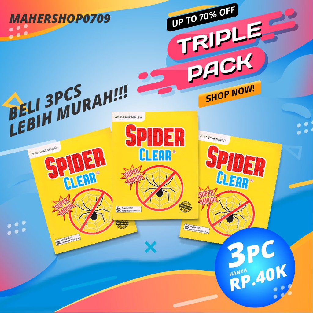 Spider Clear Obat Pembasmi Laba Laba Sachet Super Ampuh Murah Triple Pack Lebih Hemat