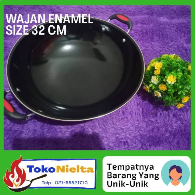WAJAN ENAMEL SIZE 32CM KUPING GIONEE
