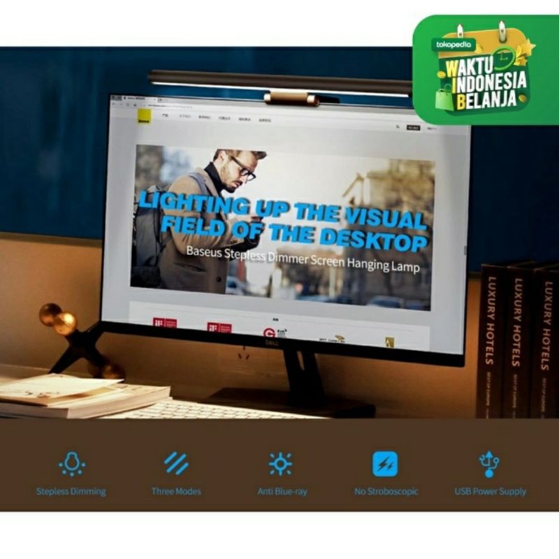 Baseus Lampu Baca Monitor Clip Baseus i Wok Stepless Dimming