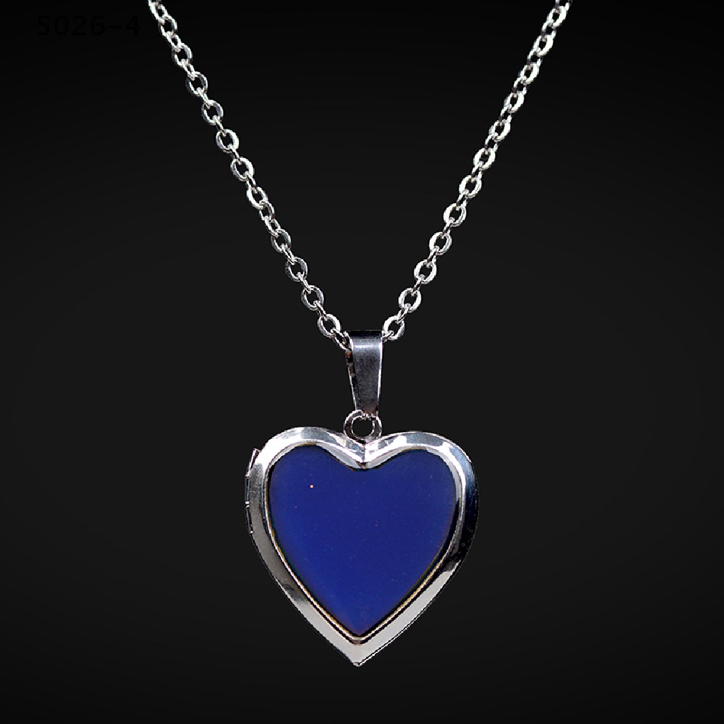 5026-4 Mood Necklaces Heart Pendant Necklace Temperature Control Color Change Necklace 5026-4