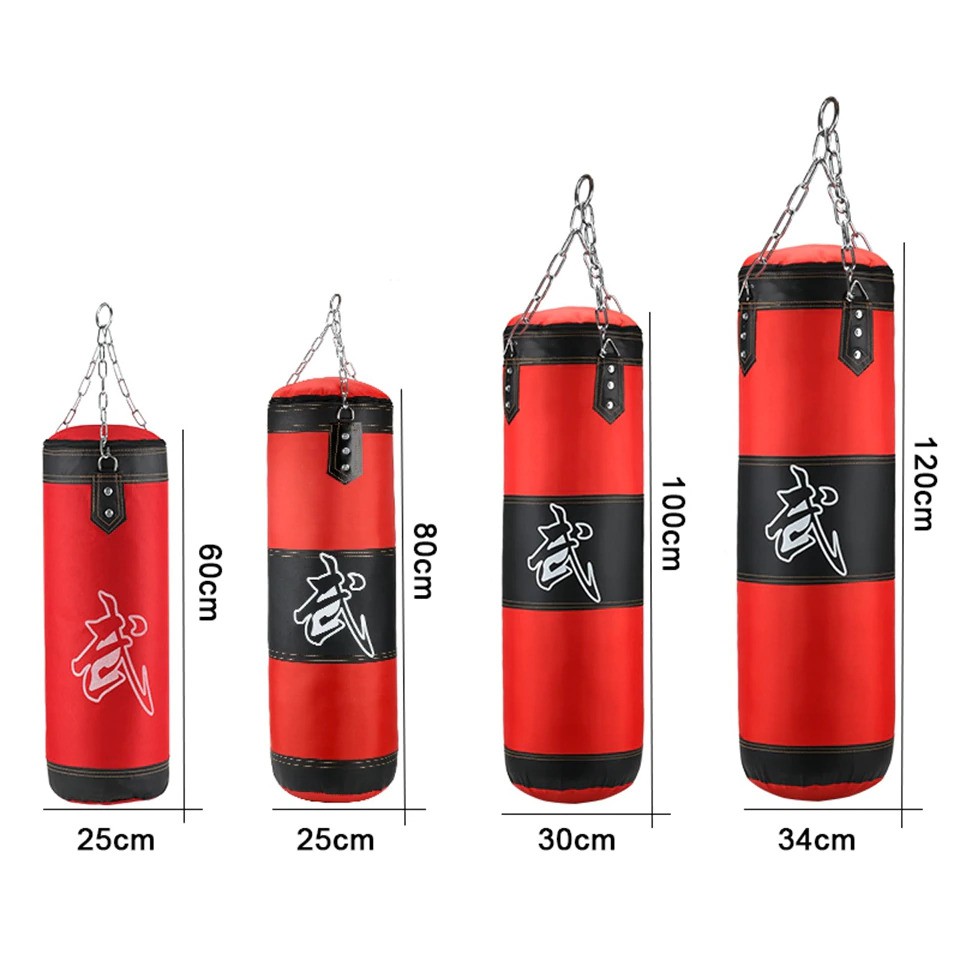 QSTY Sarung Samsak Tinju MMA Muay Thai Boxing Punching Sandbag 8 in 1 100cm - FE-BO1 - Red