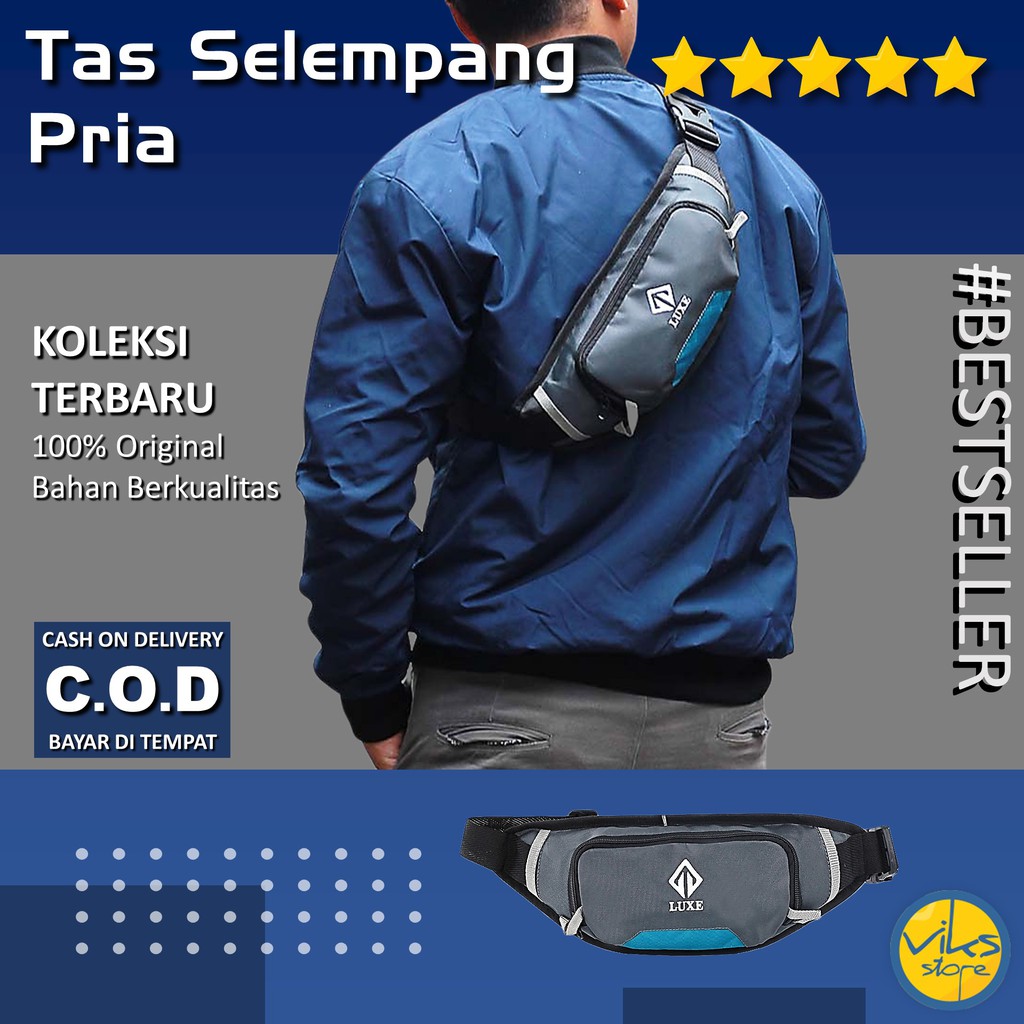 Tas Pinggang Tas Slempang Pria Cowok Selempang Waistbag Luxe Casual Premium Multifungsi