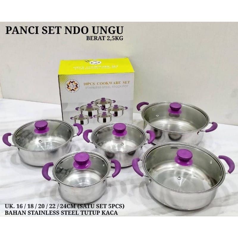 panci set tutup kaca