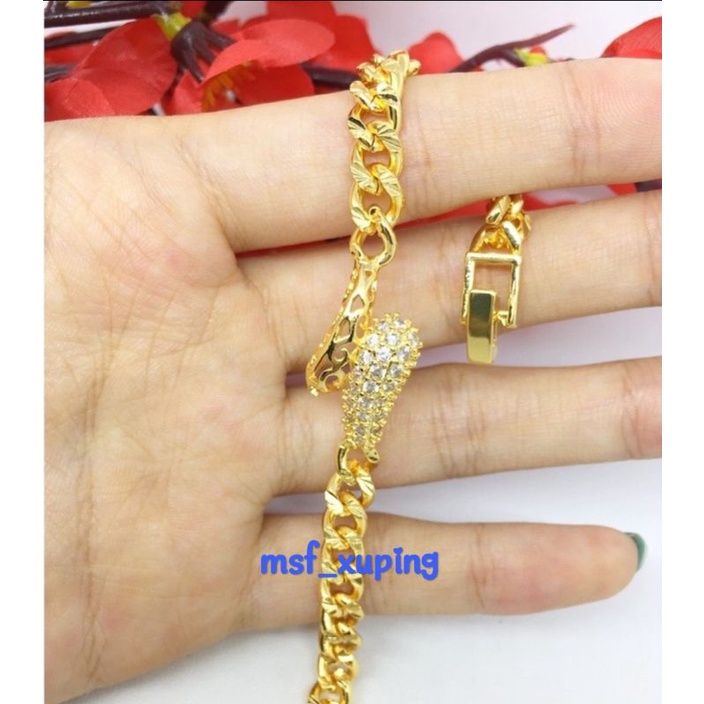 Gelang xuping lapis emas gold rante ular mata