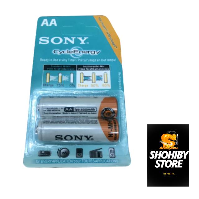 battery AA sony ni MH baterai 4300mAh rechargeable isi ulang BATERAI 2pcs