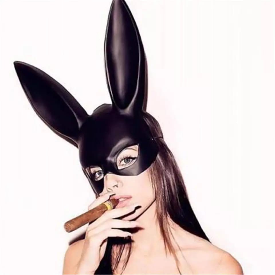 Topeng Pesta Telinga Kelinci Setengah Wajah - Rabbit Ear Mask Bunny Sexy Girl Party Playboy