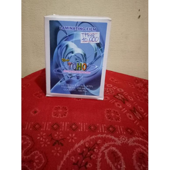 

♛ Plastik Laminating Film TOHO KTP / E-KTP Tebal 250 Micron - 70 x 97 mm ❄