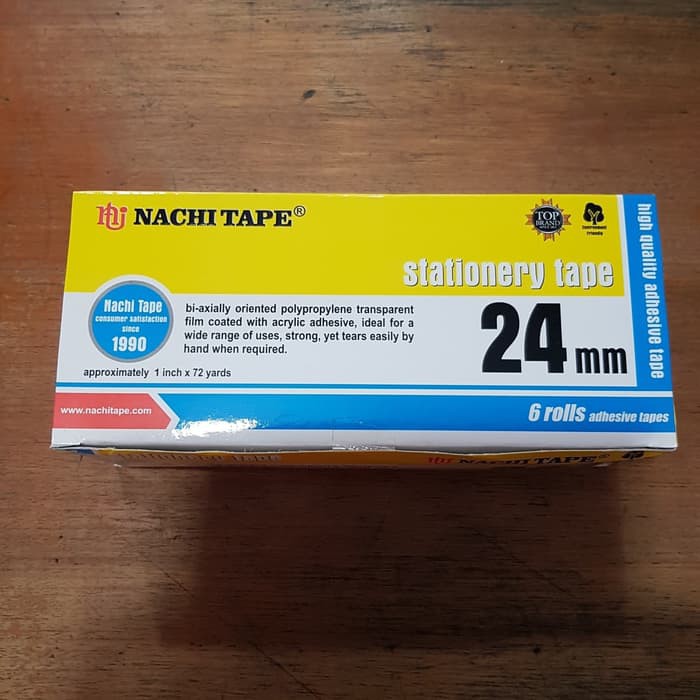 

Isolasi solatip tape Nachi 1"dan 1/2" ×72 yard(DUS)