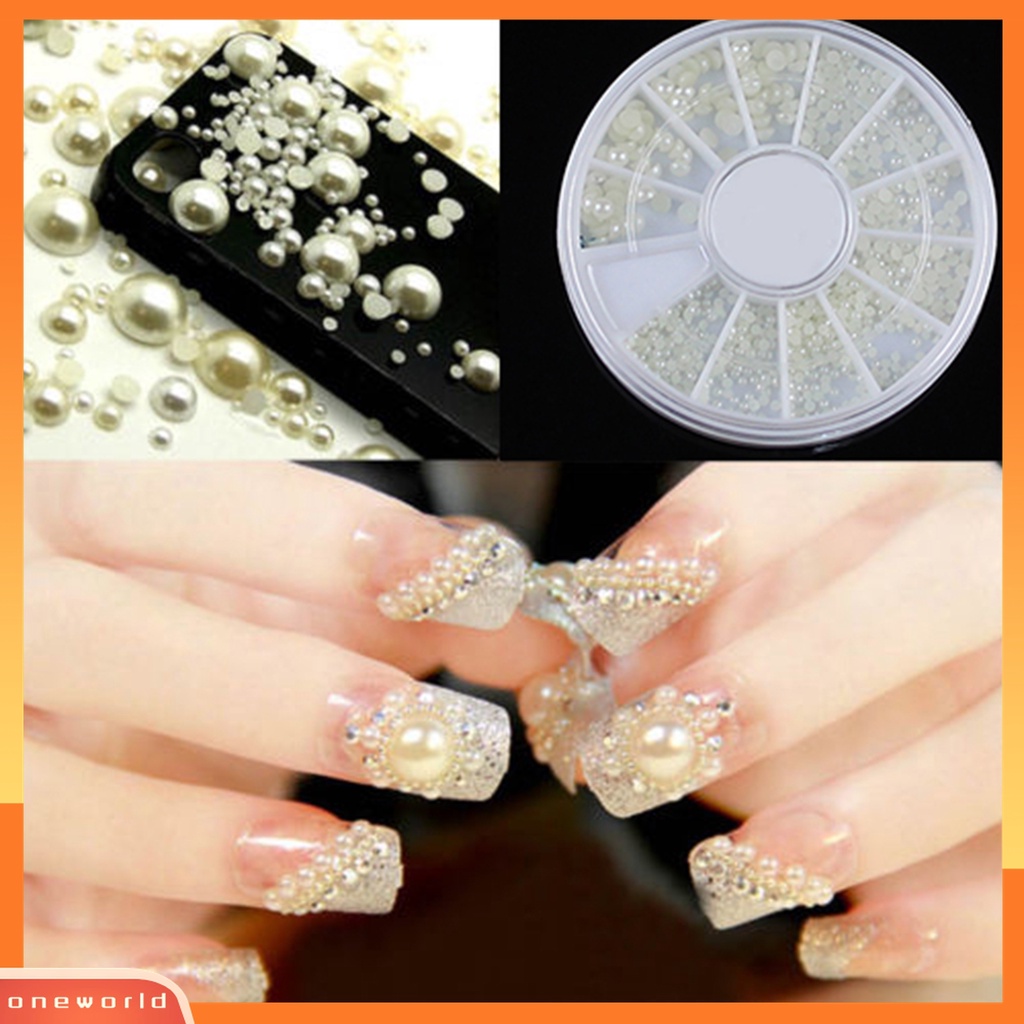 (ONWO) Mutiara Imitasi 3 Ukuran Untuk Dekorasi Nail Art