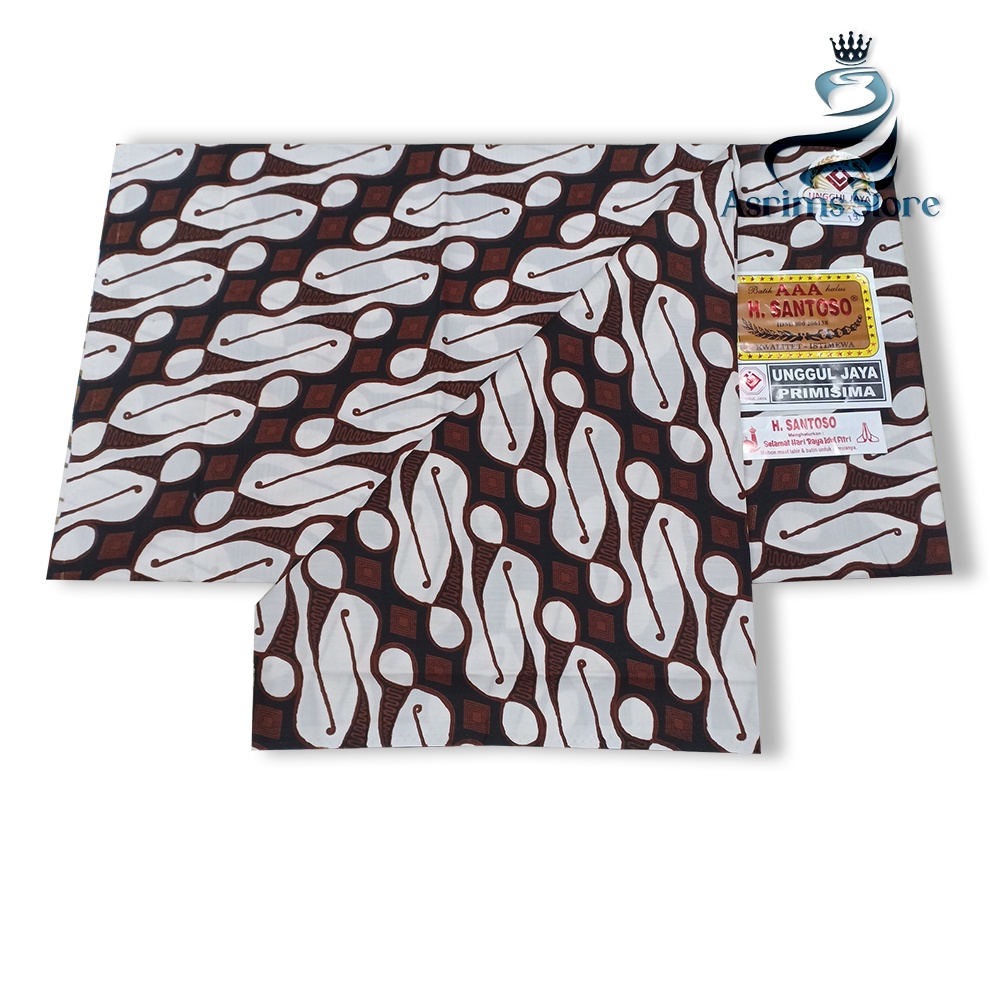 Kain Batik Jogja Jarik Batik Samping Kebat Jogjaan Hitam Putih Santoso AAA Premium Original-51AAA