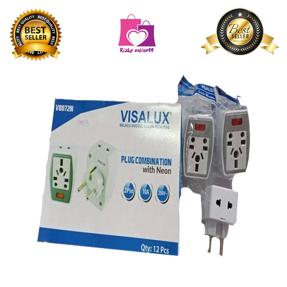 rizkyonline88 colokan steker serbaguna plug combination / multi fungsi/ colokan listrik visalux V8072N