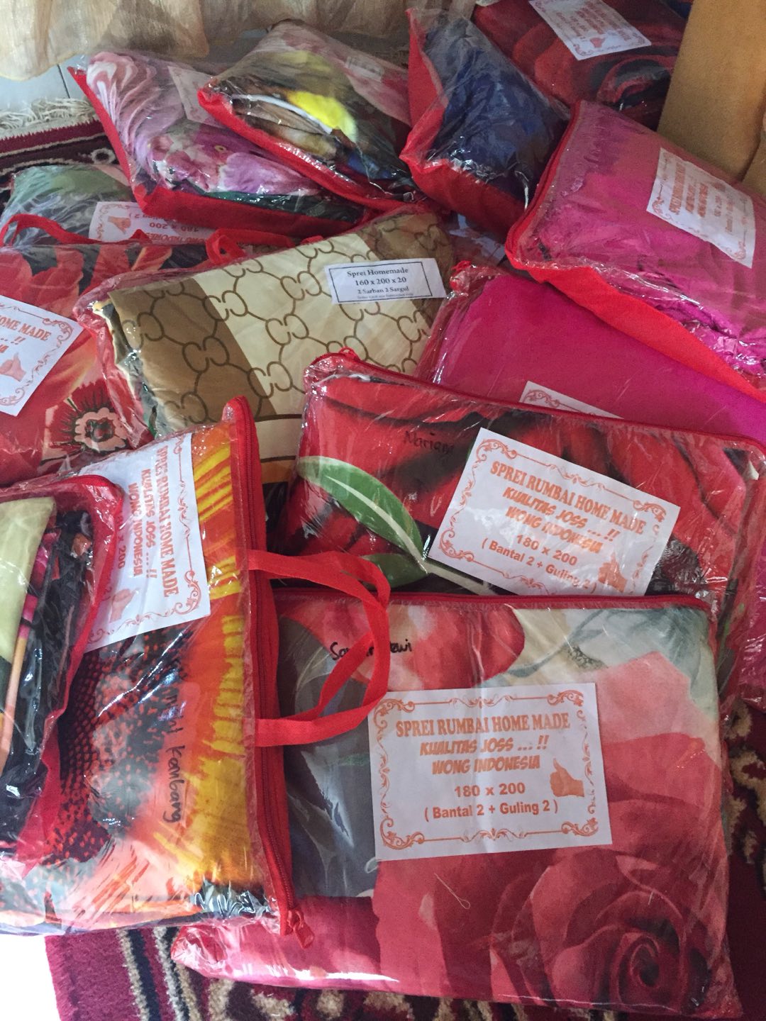 Sprei Bahan Katun Motif Tosca Bunga Termurah Ukuran Lengkap 120, 160 Dan 180