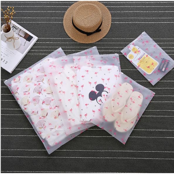 Travel Shoes Ziplock Pouch Organizer Makeup Kosmetik Motif Wanita Anti Air
