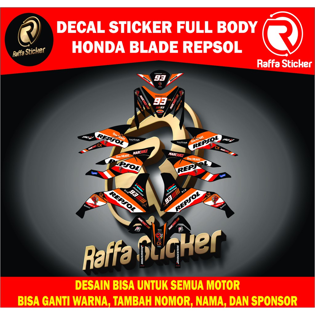 decal blade lama decal blade 110 decal honda blade old stiker honda blade 110 stiker blade110 repsol