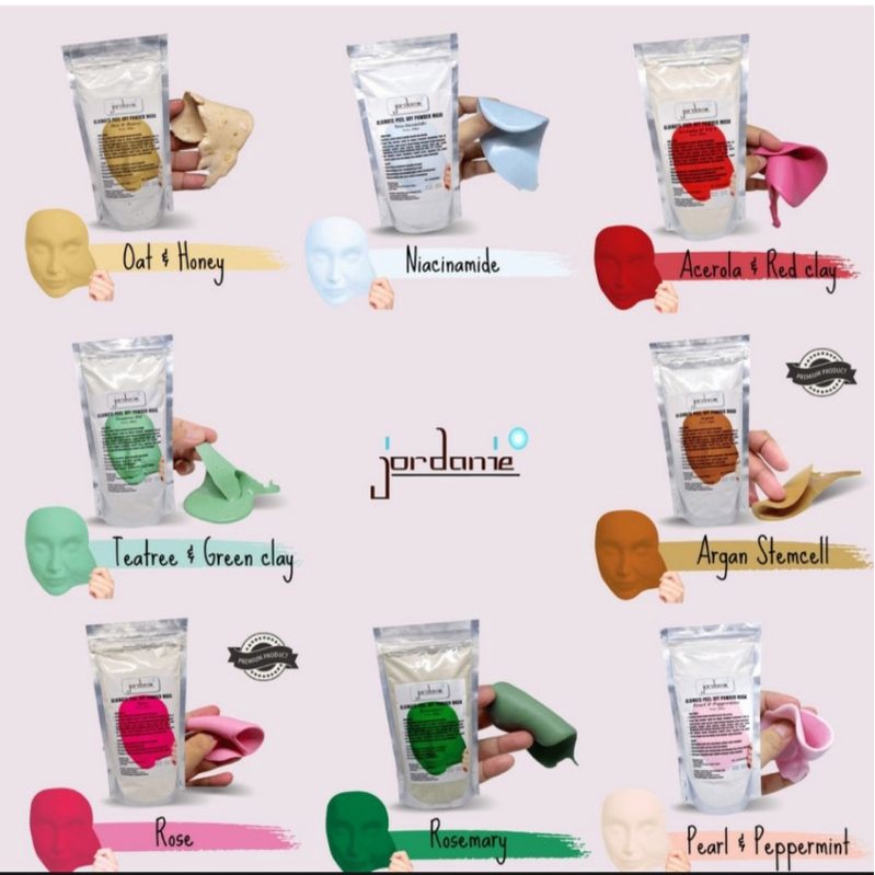 Jordanie Peel Off Powder Mask 15 gram/Masker Wajah Powder/Rubber