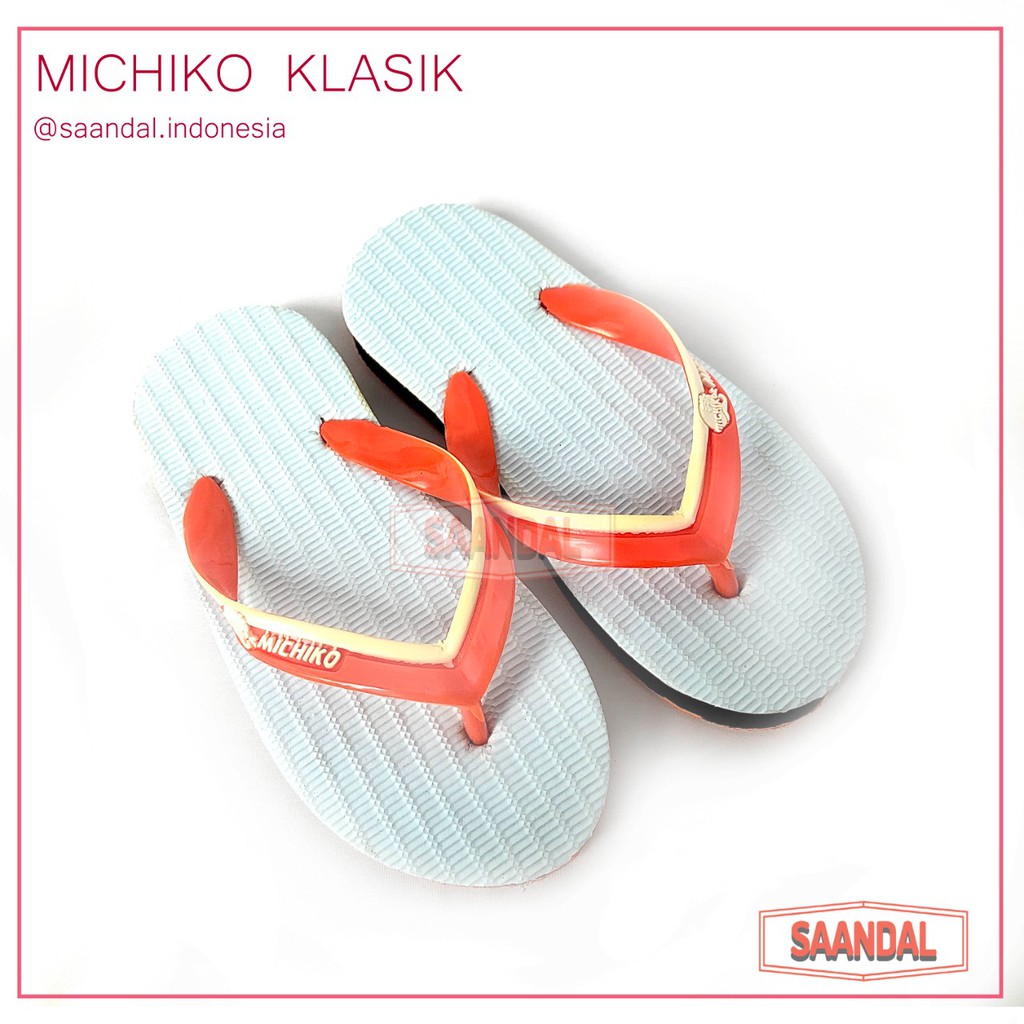 Sandal Jepit Karet Anak Putih Laki-laki Perempuan Michiko Klasik Karet (Bisa Satuan COD)