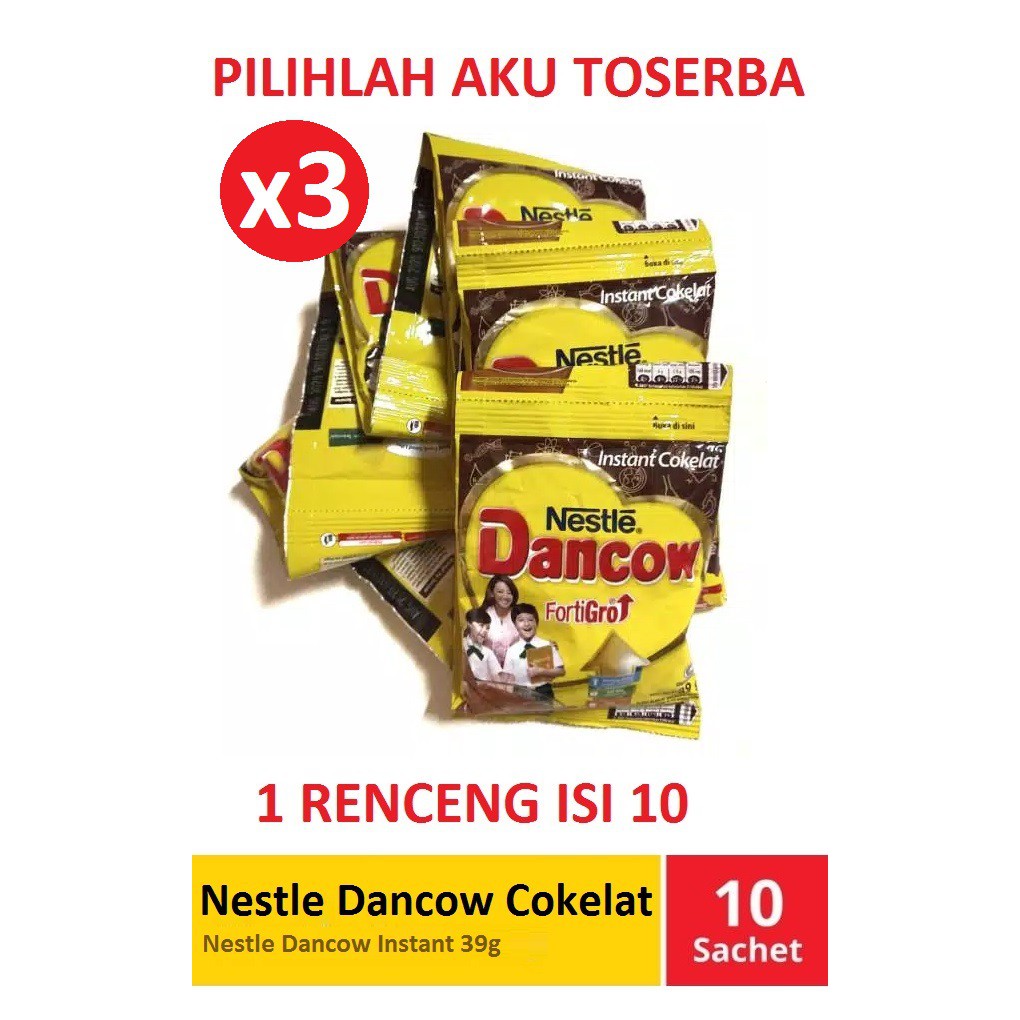 Susu Dancow Sachet FortiGro COKELAT 39 Gram x 10 sachet ( HARGA 3 RENCENG )