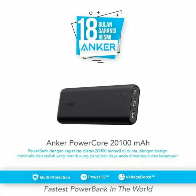 ANKER POWERBANK POWERCORE 20100 mAh BLACK - A1271H12