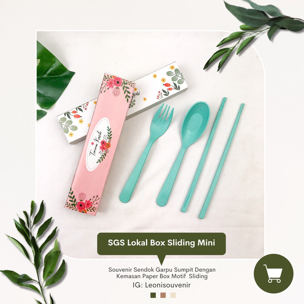 Souvenir Sendok Garpu Sumpit Kemas Box Sliding Mini Paper