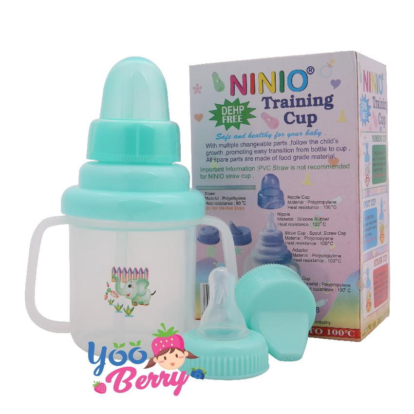 YooBerry Mart Training Cup Multifungsi 3 in 1 Gelas Minum Ninio Bayi Spout Straw Nursing Cup Tahan Panas Berry Mart