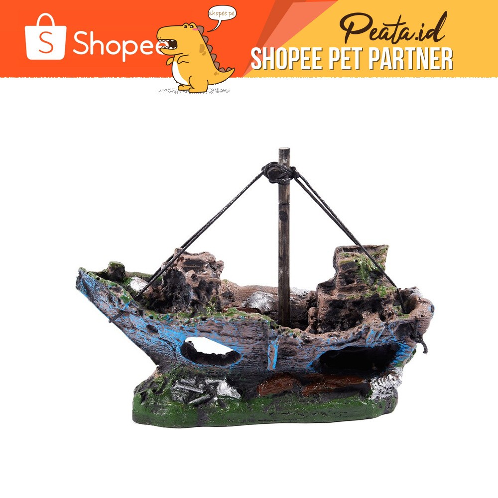 Fake Ship Aquarium Decoration decoration hiasan akuarium kapal tenggelam