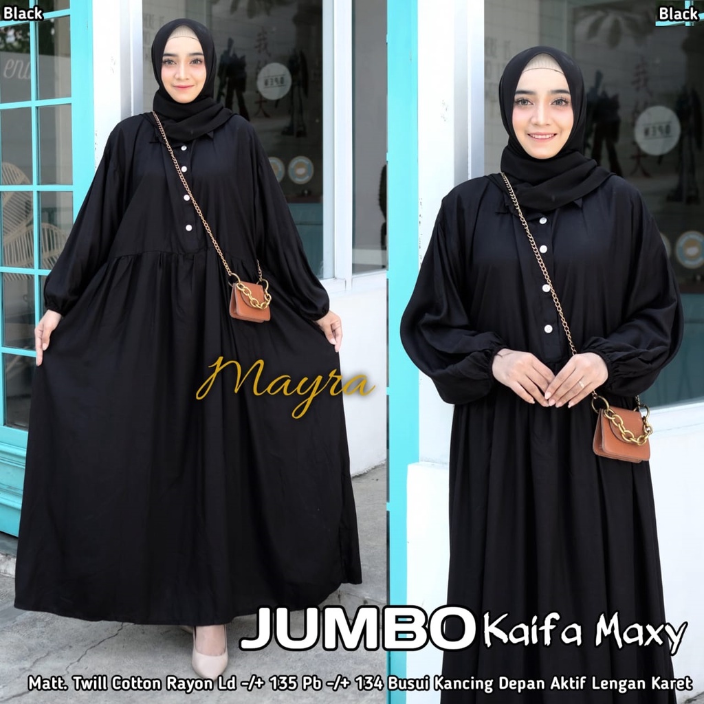 Baju GAMIS XXXXL LD 140 JUMBO Super PB 140 TOYOBO - BADAN GEMUK IBU HAMIL UKURAN BIG SIZE 298-kaifa black