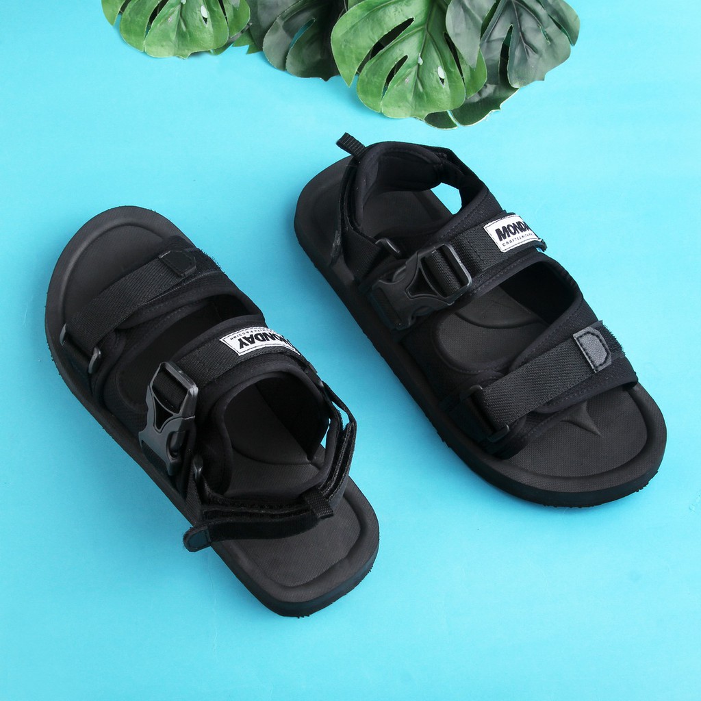 Secre Black | Sandal Gunung Original Kulit Santai Casual Pria Cowok Sendal Ori | FORIND x Monday