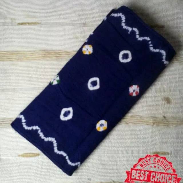 Kain Angkin Syal Batik Jumput Jumputan Solo Warna Biru