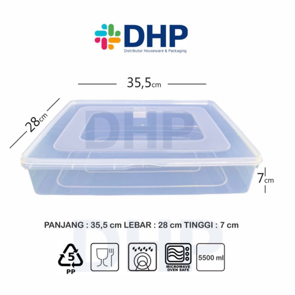 (BISA COD) Mutiarapack 5500 (35.5x28 h:7) Donali Kotak Donat Tempat Kue Plastik Besar Food Container