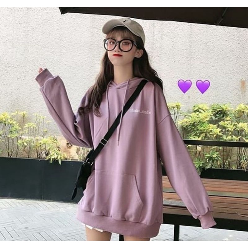 4539 Sweater Chuke Hoodie Wanita Oversize | Sweater Korean Style | Bahan Fleece tebal