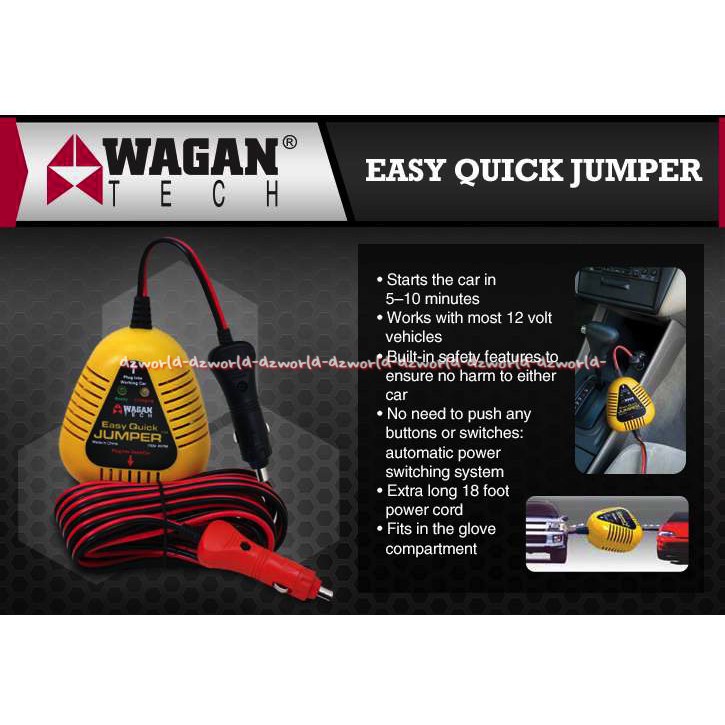 Wagan Easy Quick Jumper untuk mengoperasikan jumper mobil dengan mudah dilengkapi indikator LED