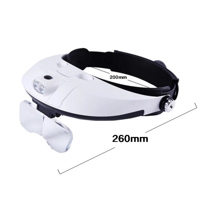 

Kaca pembesar model topi Led. magnifier lup topi